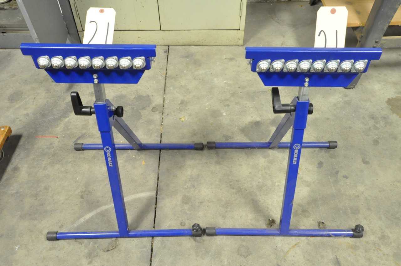 Pair Kobalt Blue Roller Stock Stands - MATERIAL HANDLING