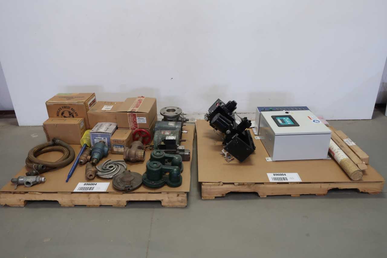 2 PALLETS OF ASSORTED PLUMBING, PUMP PARTS SPEED SENSOR, AC MOTOR - ELECTRIC MOTORS