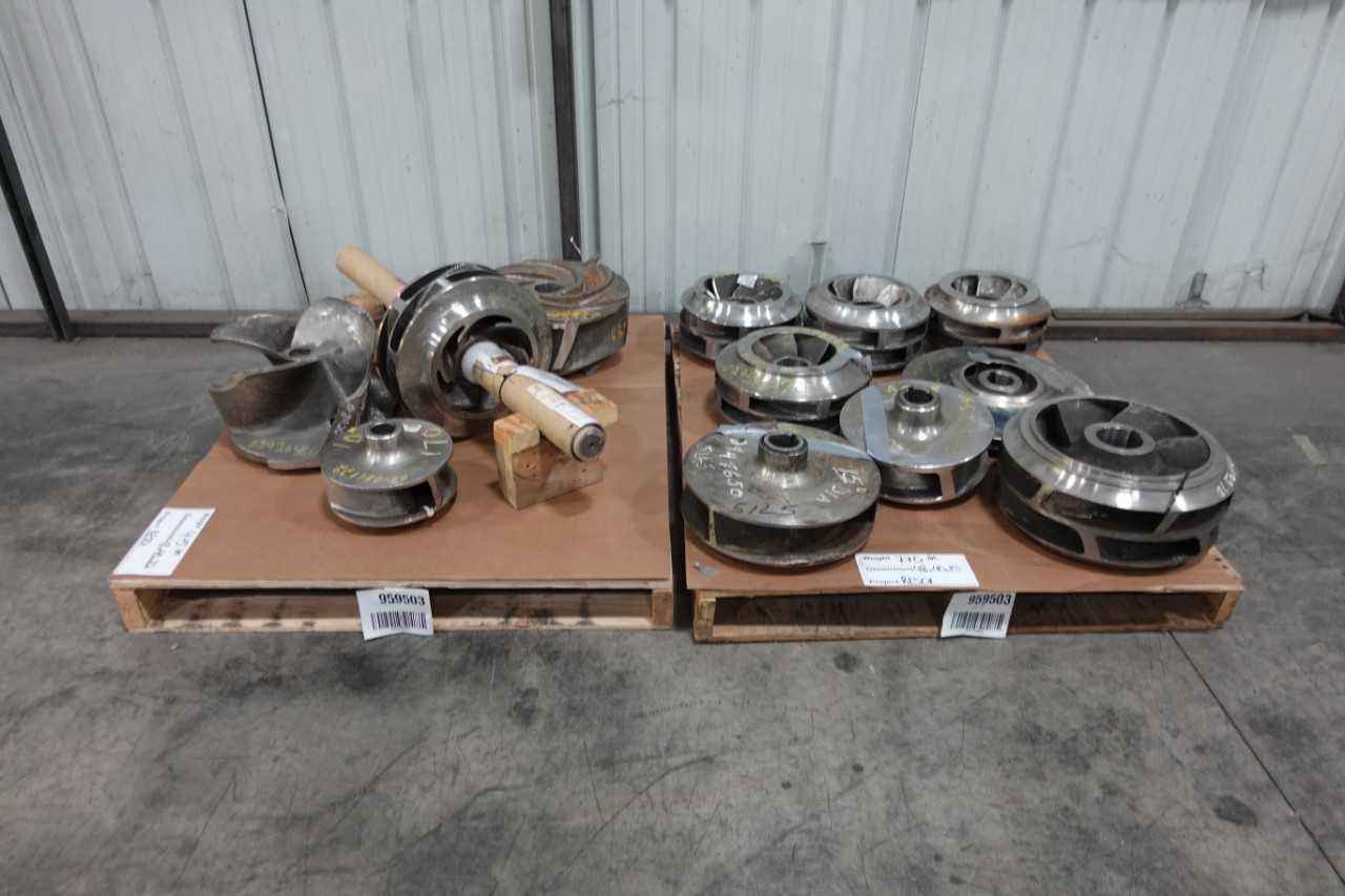 2 PALLETS OF ASSORTED STAINLESS STEEL PUMP IMPELLERS - PUMPS