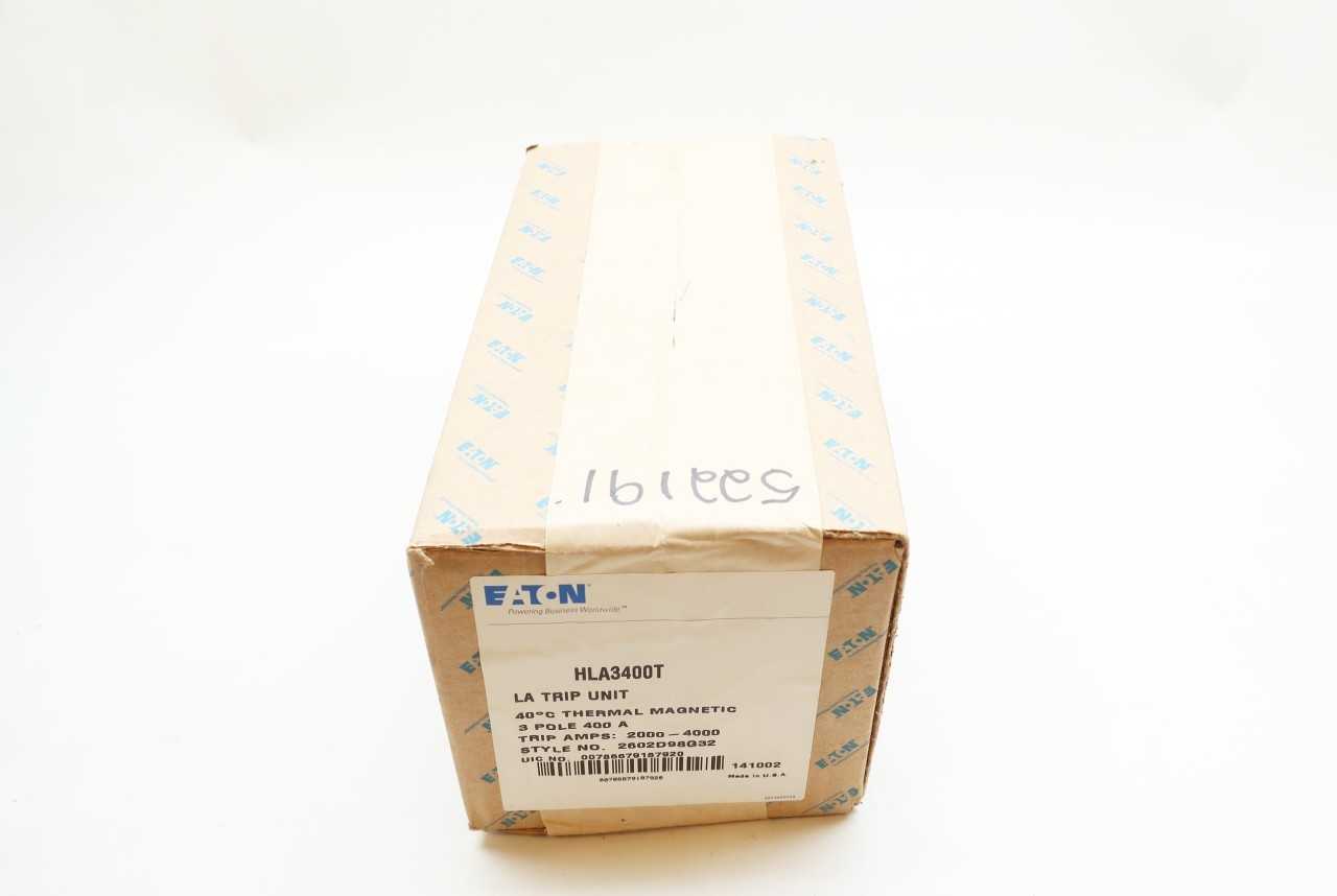 EATON HLA3400T 3P 400A AMP CIRCUIT BREAKER TRIP UNIT - CIRCUIT BREAKERS EATON HLA3400T 3P 400A AMP CIRCUIT BREAKER TRIP UNIT - CIRCUIT BREAKERS