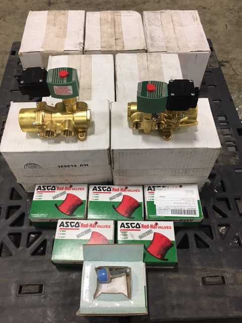 LOT OF 13 ASSORTED ASCO SOLENOID VALVE/PARTS KIT SK-1955-75 306221 - SOLENOID VALVE