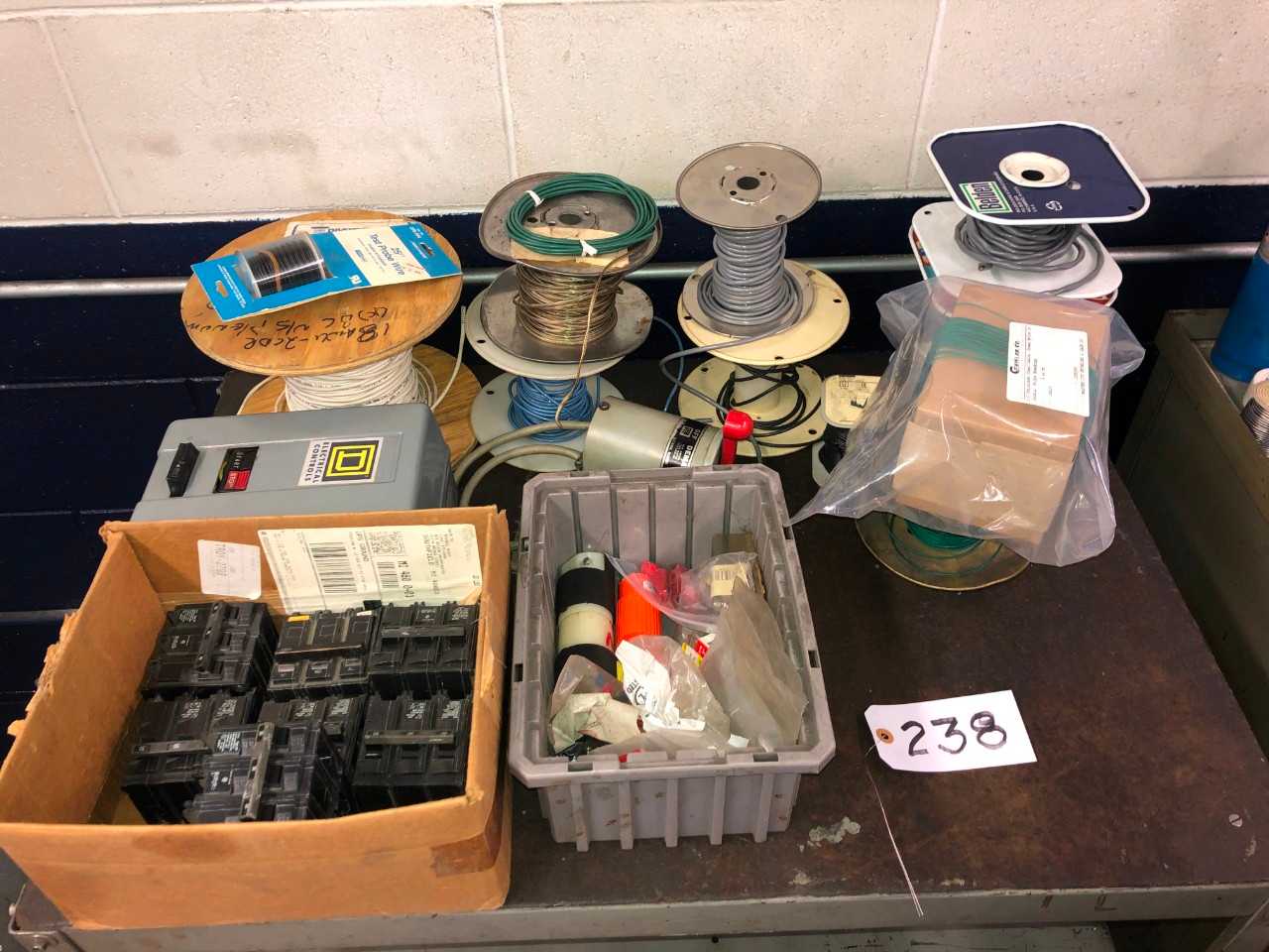 Lot of Misc. Electrical Parts, Wire Etc. (Bench not included) - ELECTRICAL COMPONENTS