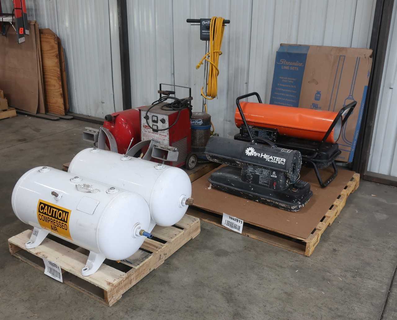 3 PALLETS OF ASSORTED SHOP EQUIPMENT - ELECTRIC POWER TOOLS