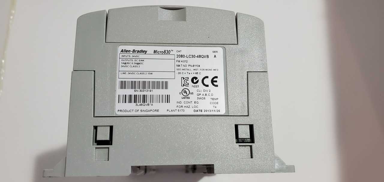 Allen Bradley Micro 830  2080-LC30-48QVB PLC - AUTOMATION & CONTROLS