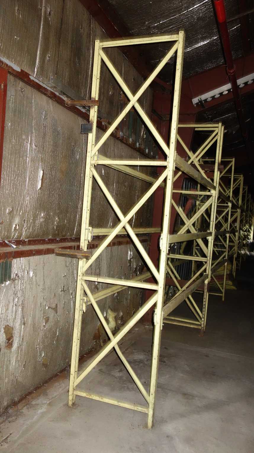 49FT OF STEEL RACKING - 12' HIGH x 3' DEEP 9ft Sections + 4ft END SECTION - PALLET RACKING