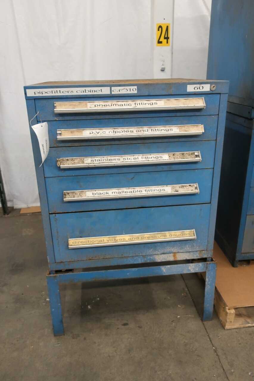 LOT OF 6 STANLEY VIDMAR 5 DRAWER TOOL CABINETS - TOOL STORAGE