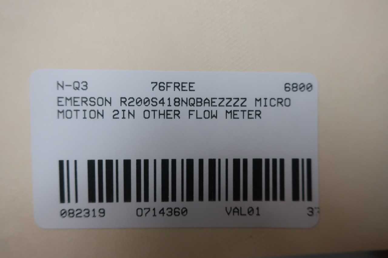 EMERSON R200S418NQBAEZZZZ MICRO MOTION 2IN OTHER FLOW METER - FLOW METER