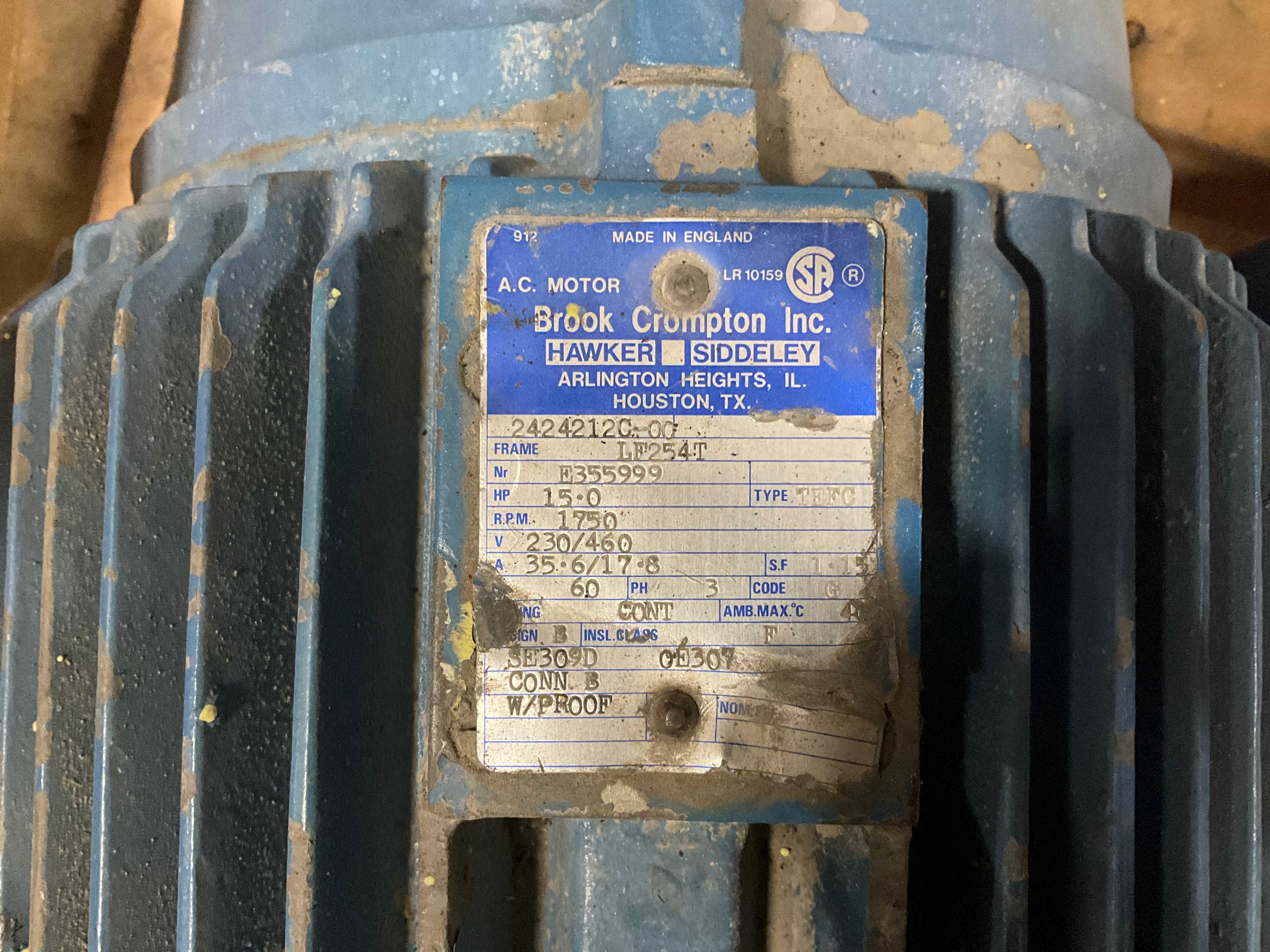 QTY 2- BROOK CROMPTON TEFC AC MOTOR - AC MOTOR