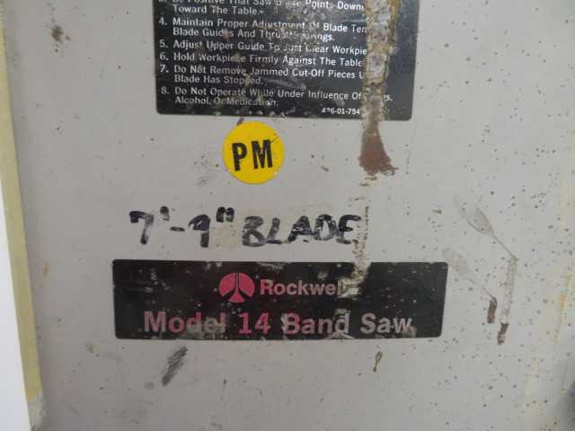 Rockwell Model 14 Band Saw - MISCELLANEOUS