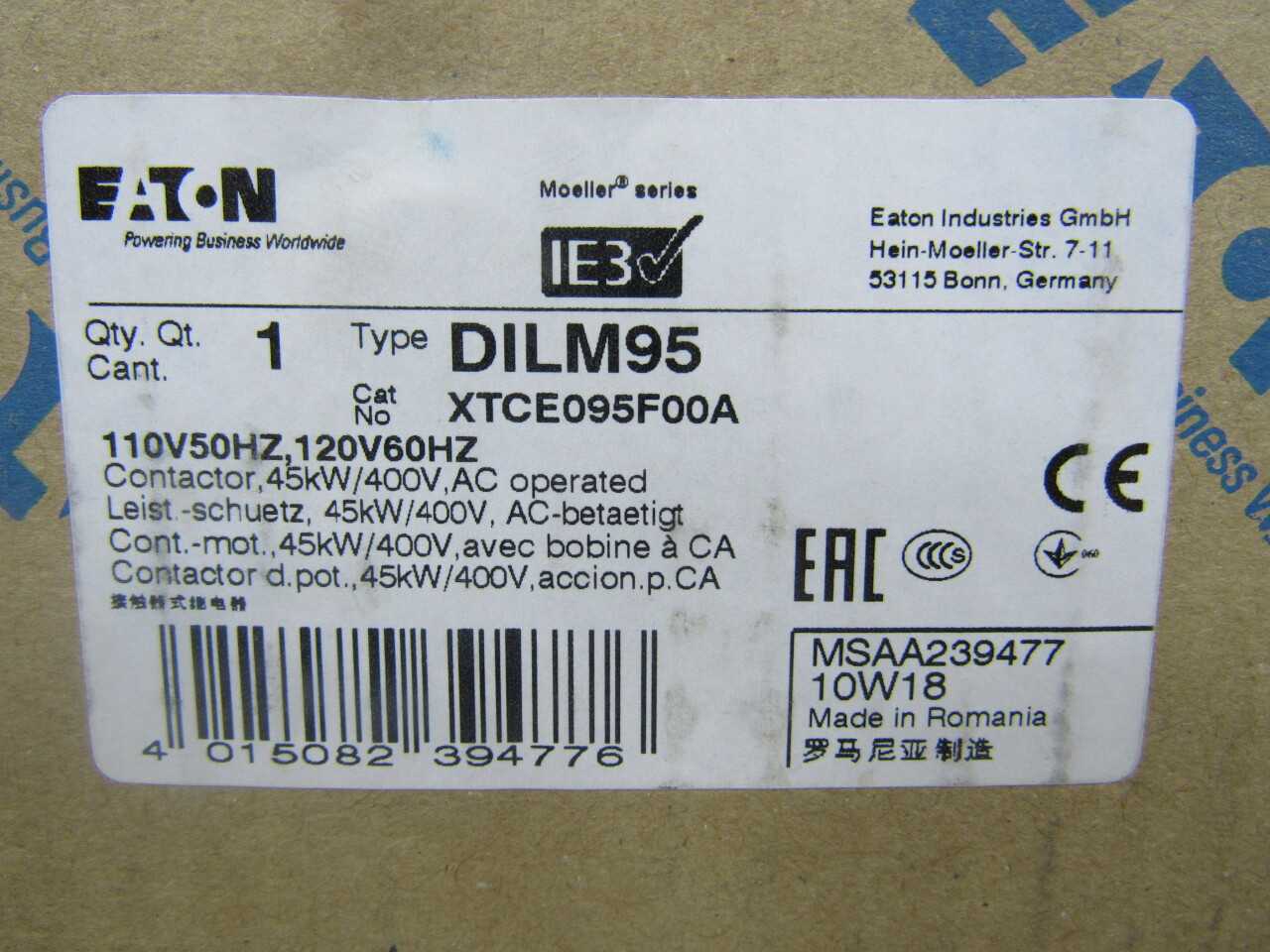 Quantity of 2x XTCE095F00A Non-Reversing Contactors - CONTACTORS