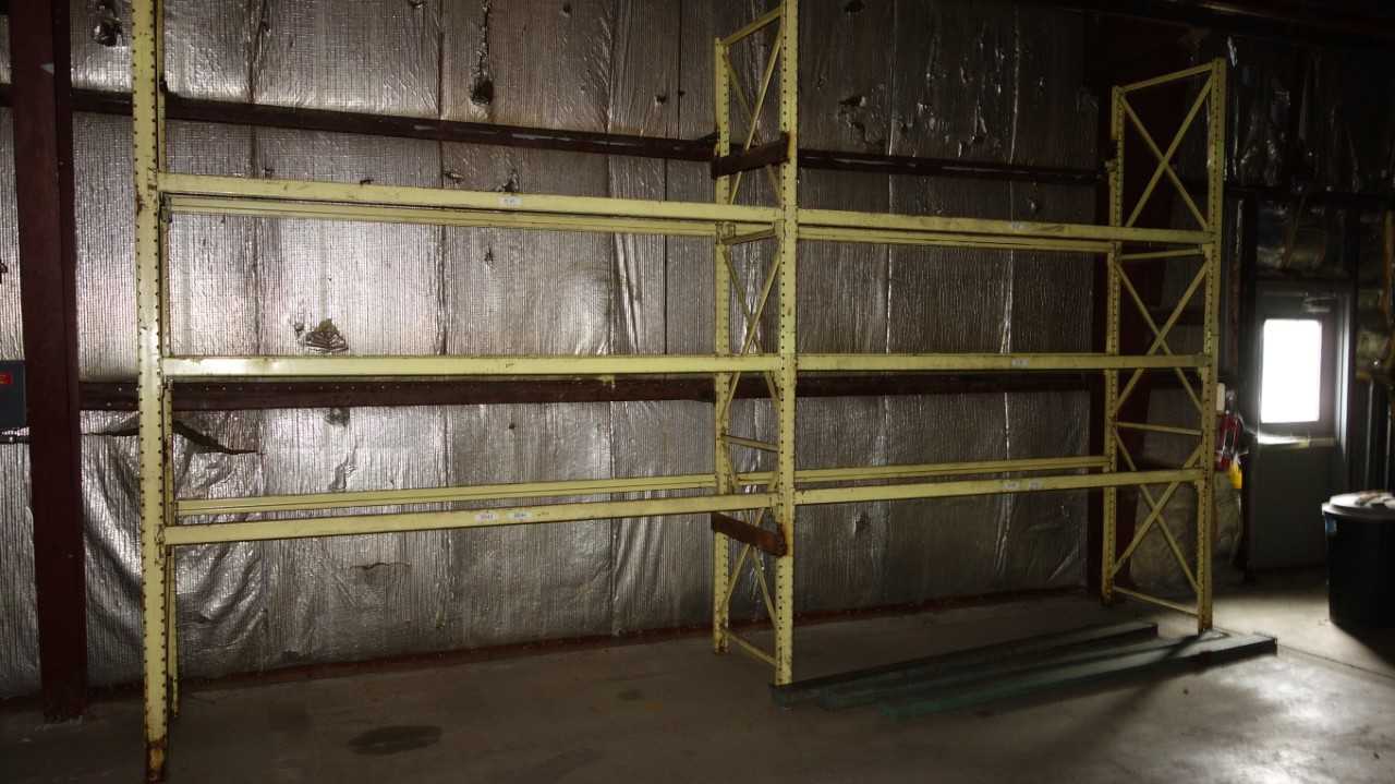 45FT OF STEEL RACKING - 9ft Sections, 12' HIGH x 3' DEEP - PALLET RACKING