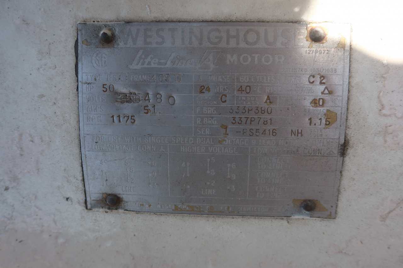 WESTINGHOUSE MOTOR 50HP 480V 1175RPM 3PH - ELECTRIC MOTORS