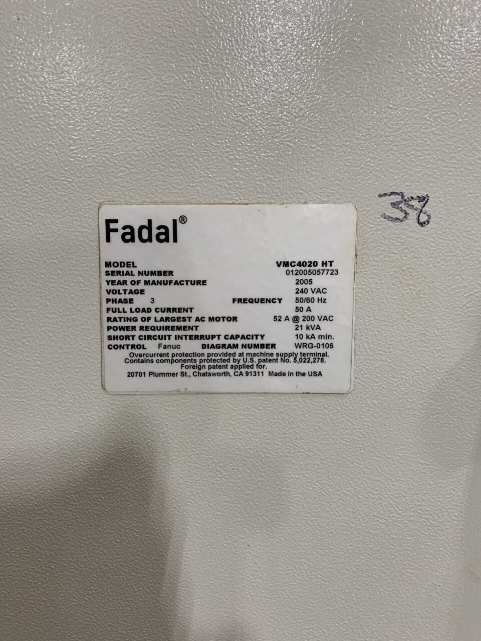 2005 Fadal CNC Machine Center - CNC MACHINING CENTERS