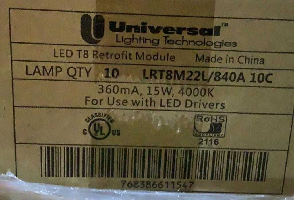 (500) Everline 4' LED Light Bulbs T8 Retrofit LRT8M22L/840A - LIGHTING