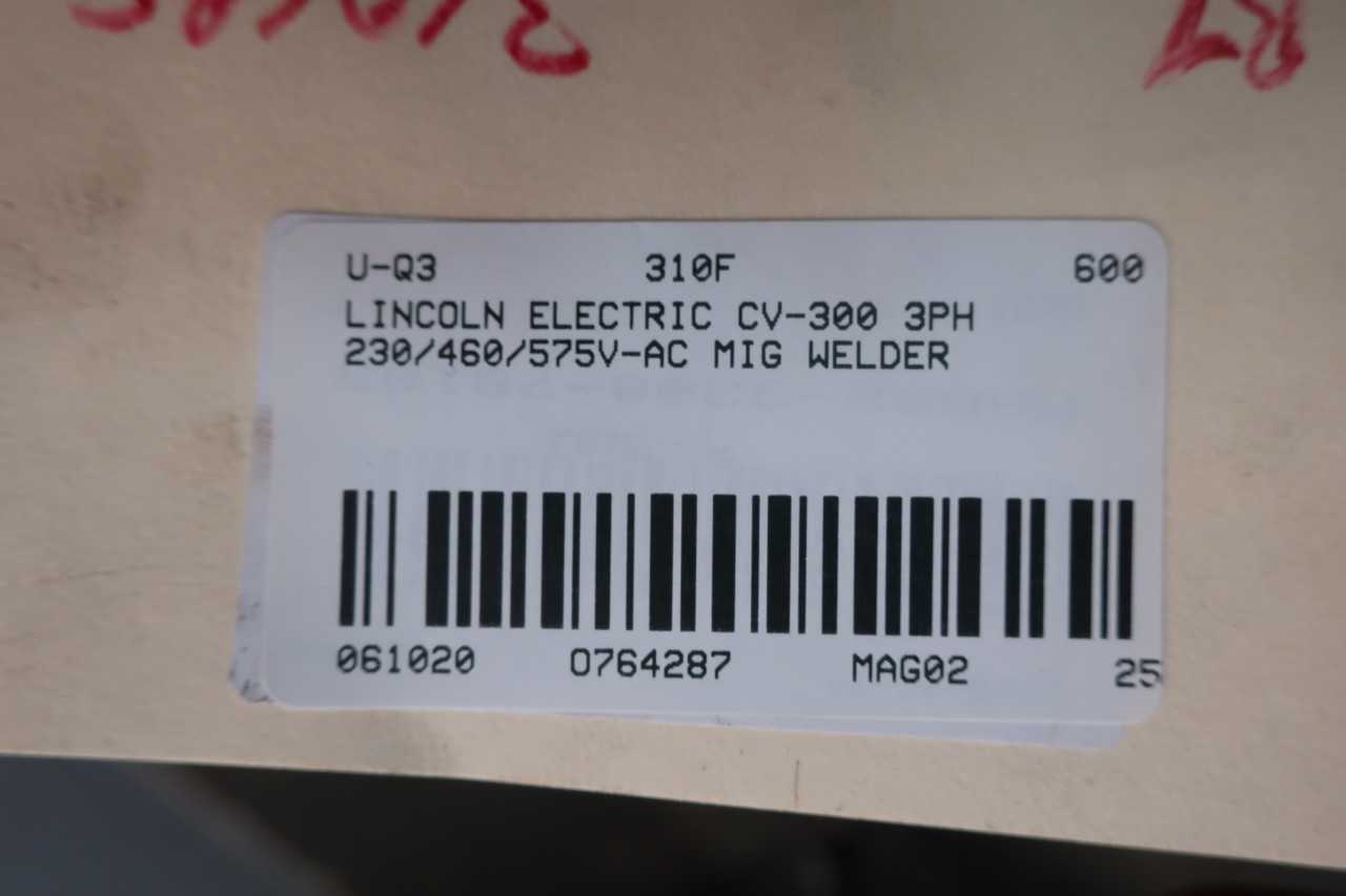 LINCOLN ELECTRIC CV-300 IDEALARC 3PH 230/460/575V-AC MIG WELDER - WELDING EQUIPMENT