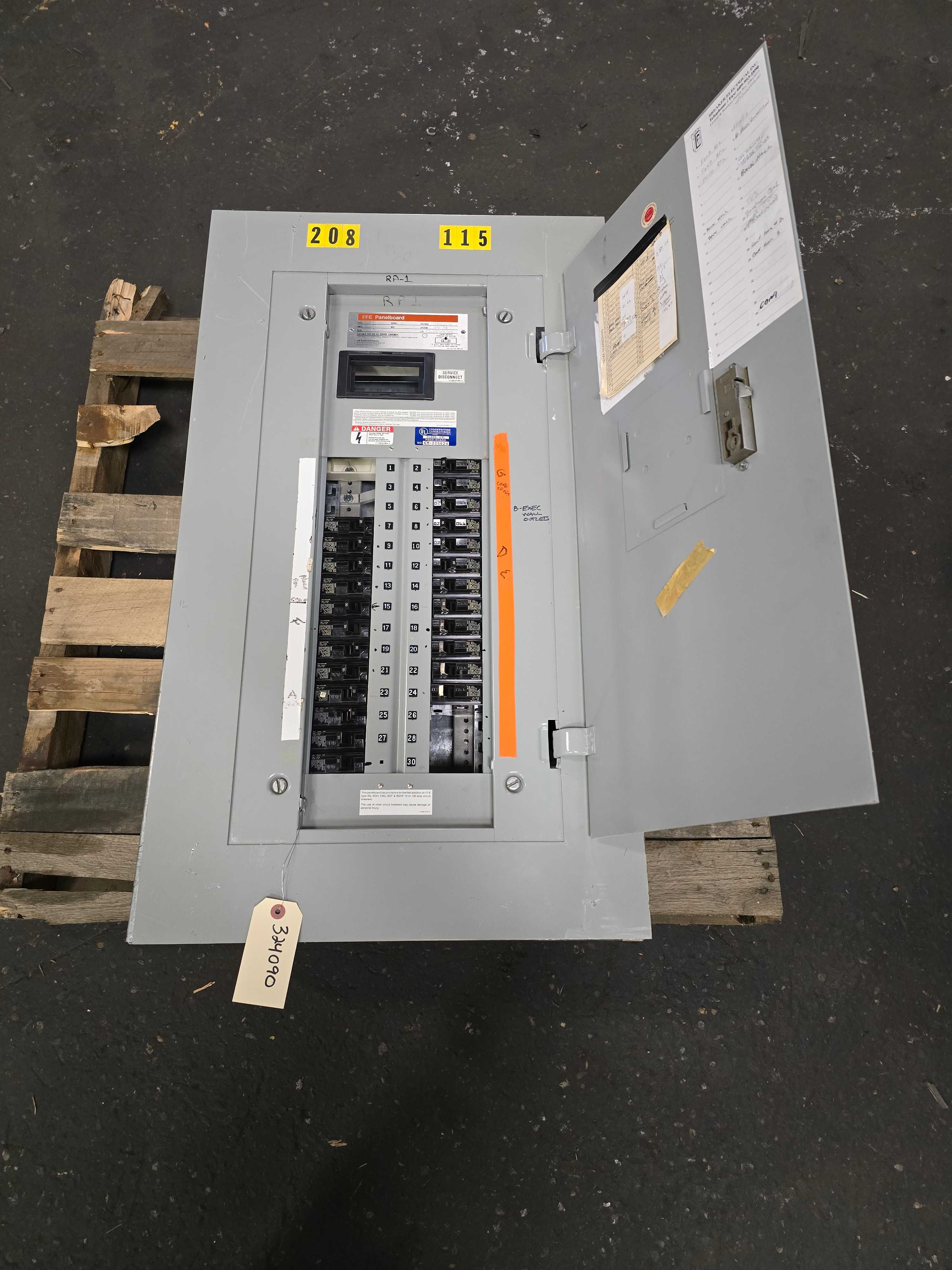 ITE 125 AMP PANELBOARD - ELECTRICAL COMPONENTS ITE 125 AMP PANELBOARD - ELECTRICAL COMPONENTS