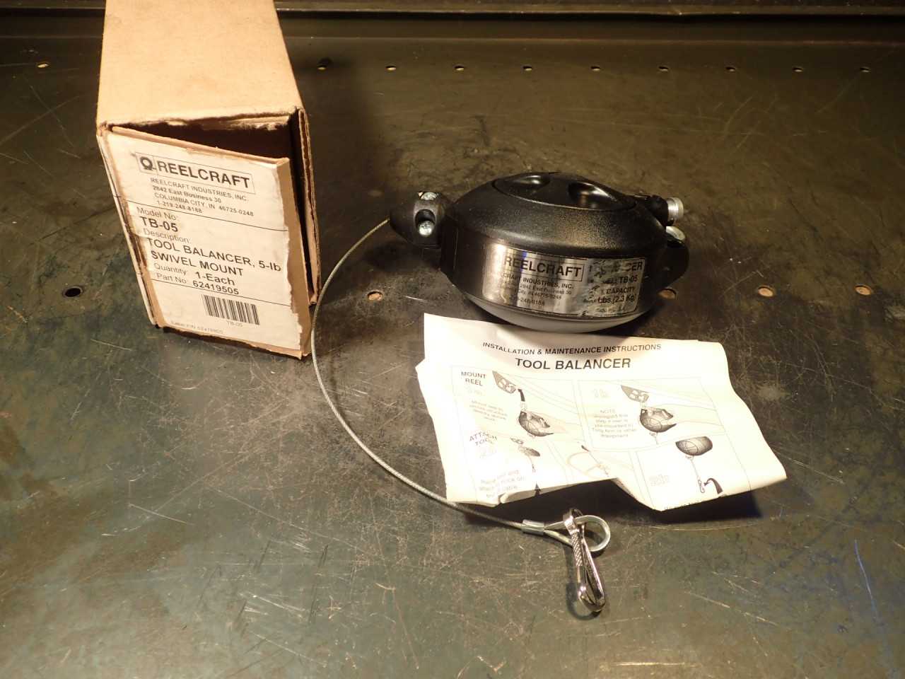Reelcraft Industries Inc TB-05 5-lb Swivel Mount Tool Balancer USA New Old Stock - MACHINING ACCESSORIES & TOOLING