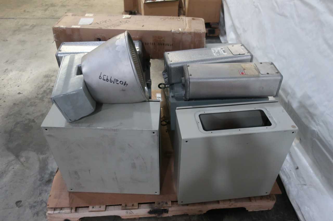 PALLET OF ASSORTED ELECTRICAL ENCLOSURES AND BALLASTS - ELECTRICAL ENCLOSURES