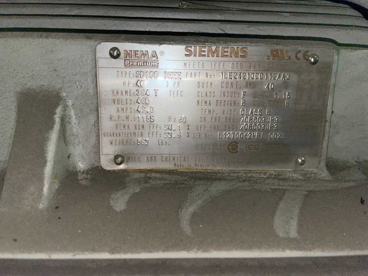 (2) 2013 Sulzer APT41-8 Centrifugal Pumps with 40HP Motor (Unused) - ELECTRIC MOTORS