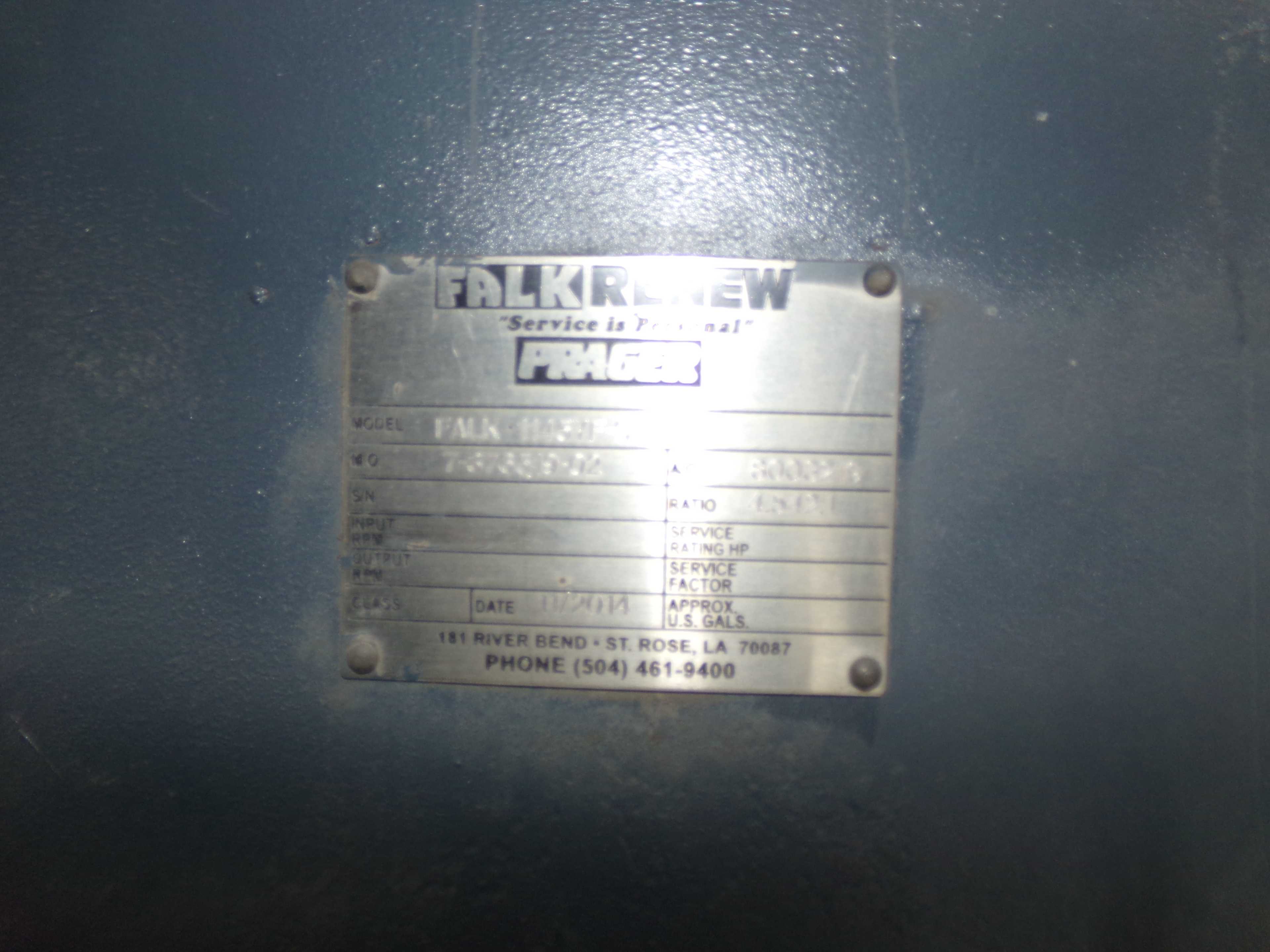 2014 PRAGER FALK 1145YF-S GEAR REDUCER - GEAR REDUCERS