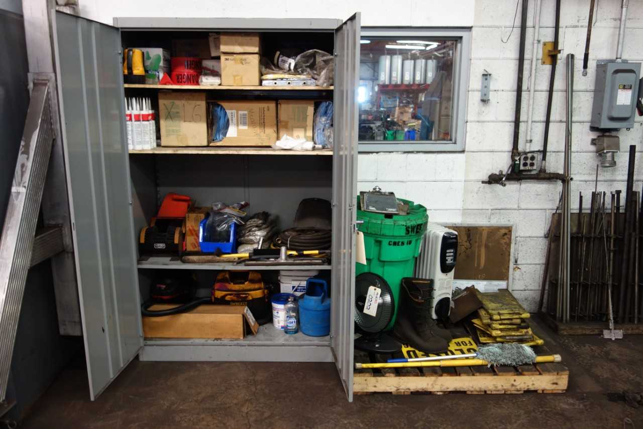 CABINET WITH CONTENTS & PALLET, SAFETY SUPPLIES - SAFETY EQUIPMENT