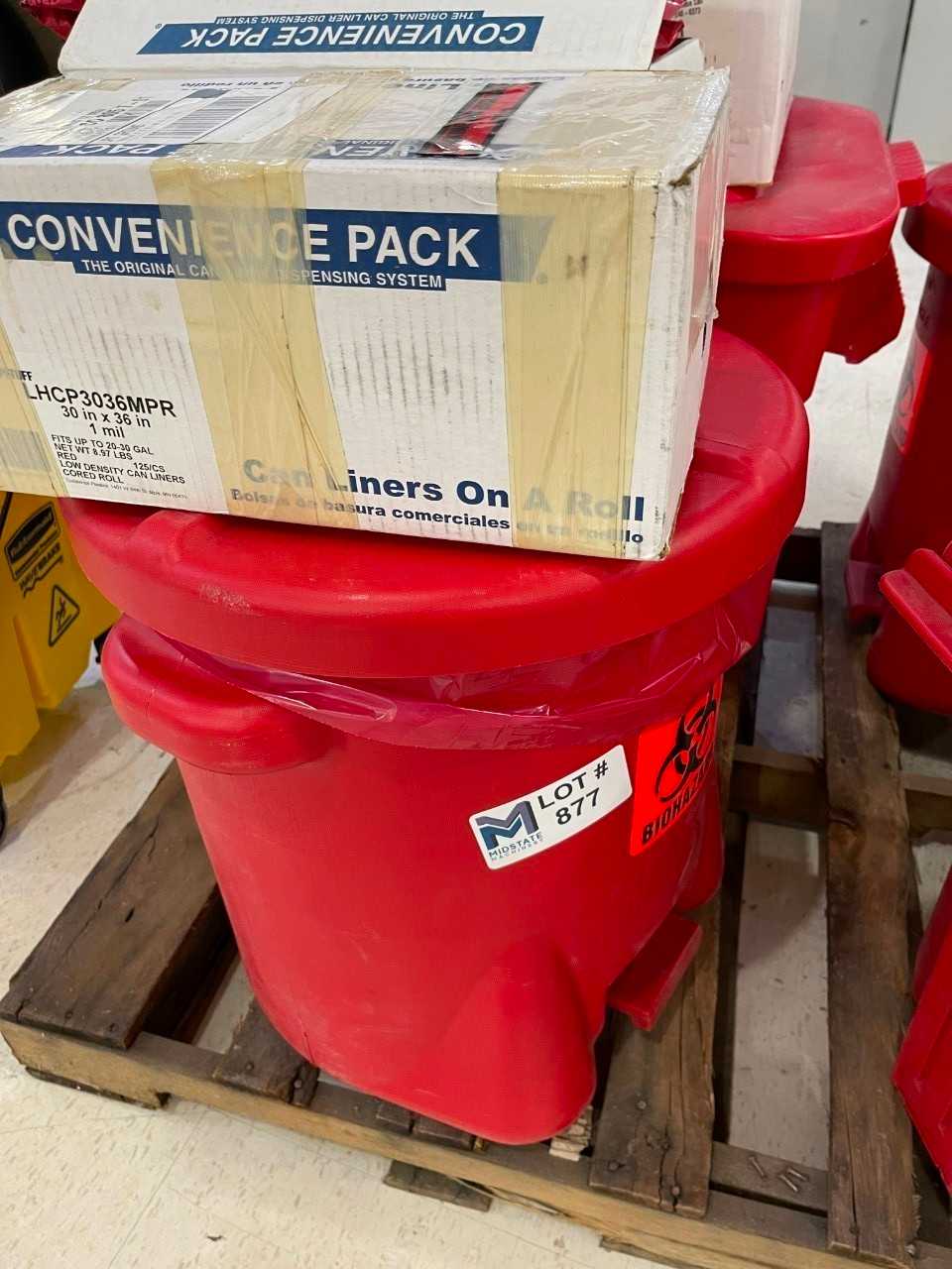 Biohazard Waste Can with Liners - WASTE BINS