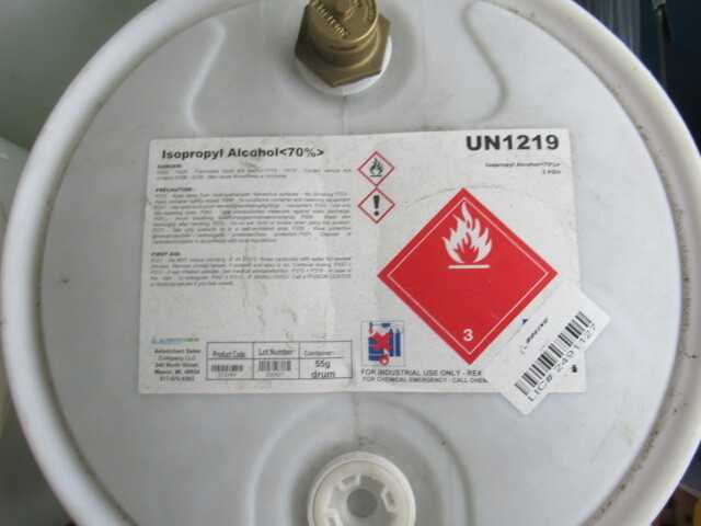 55 Gallon Drum Isopropyl Alcohol (2491127) Charleston - MISCELLANEOUS