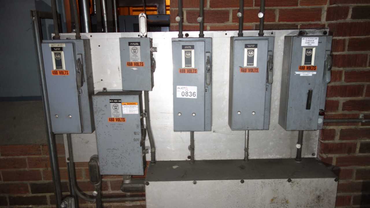 LOT OF 6 ALLEN BRADLEY & WESTINGHOUSE DISCONNECT SWITCHES - ELECTRICAL COMPONENTS