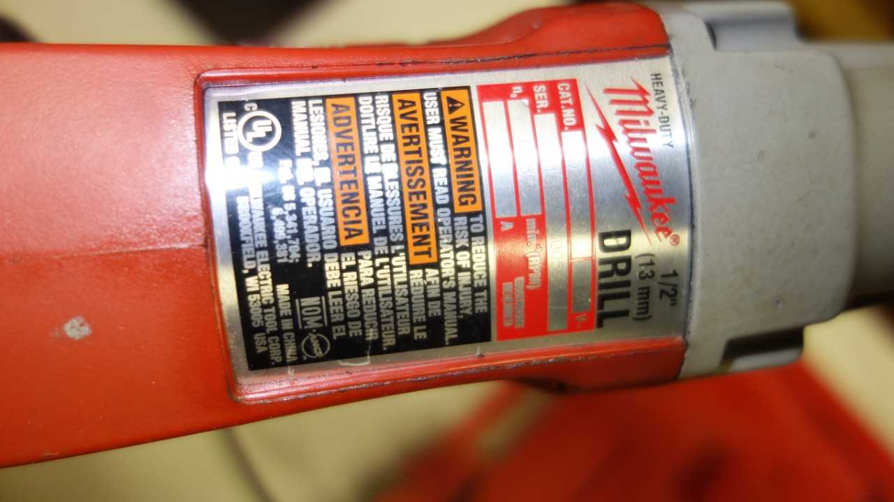 MILWAUKEE 0299-20 1/2 IN CORDED DRILL - ELECTRIC POWER TOOLS