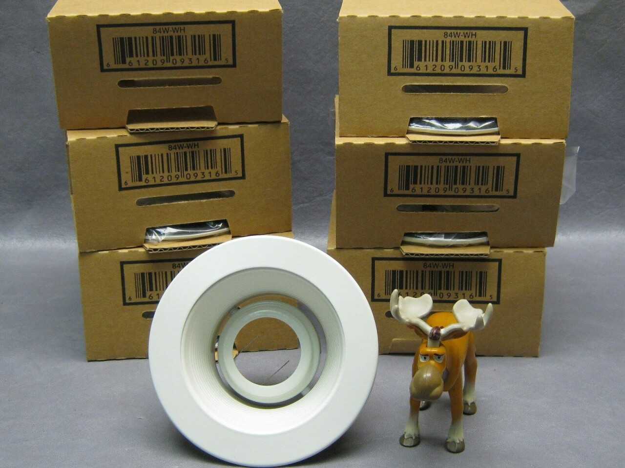 (6) Juno Down-Lites 84W-WH Halogen Baffle (for IC24 housings) White - LIGHTING