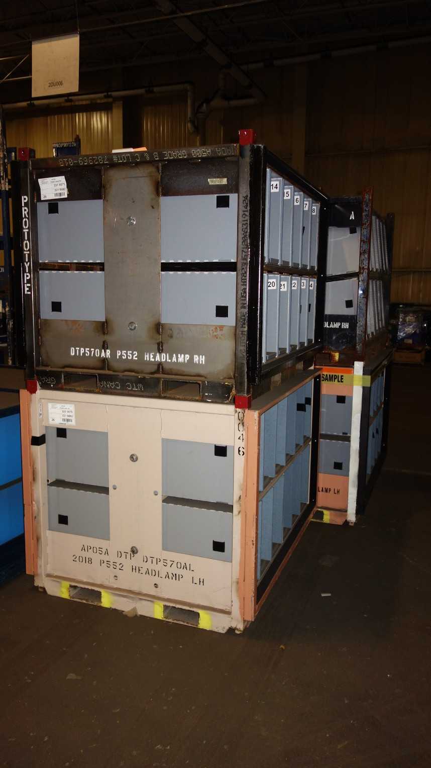 LOT OF 4 DTP570AR RH DTP570AL LH HEADLAMP RACKING RACK SECTIONS - PALLET RACKING