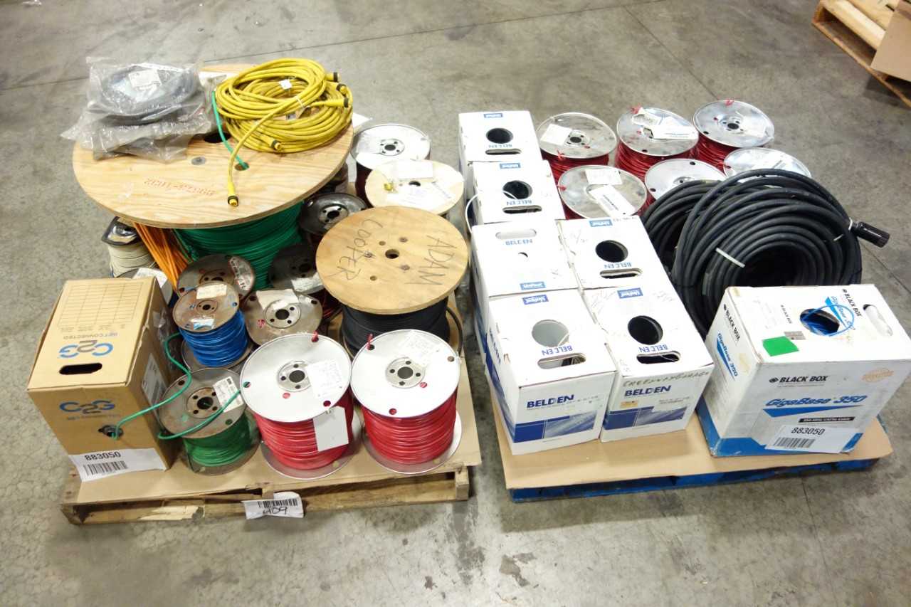 2 PALLETS OF ASSORTED ELECTRICAL WIRE AND CABLE - ELECTRICAL COMPONENTS