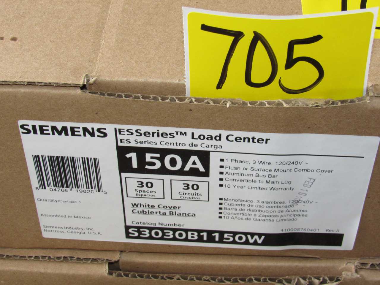 Siemens Load Centers - MACHINING ACCESSORIES & TOOLING