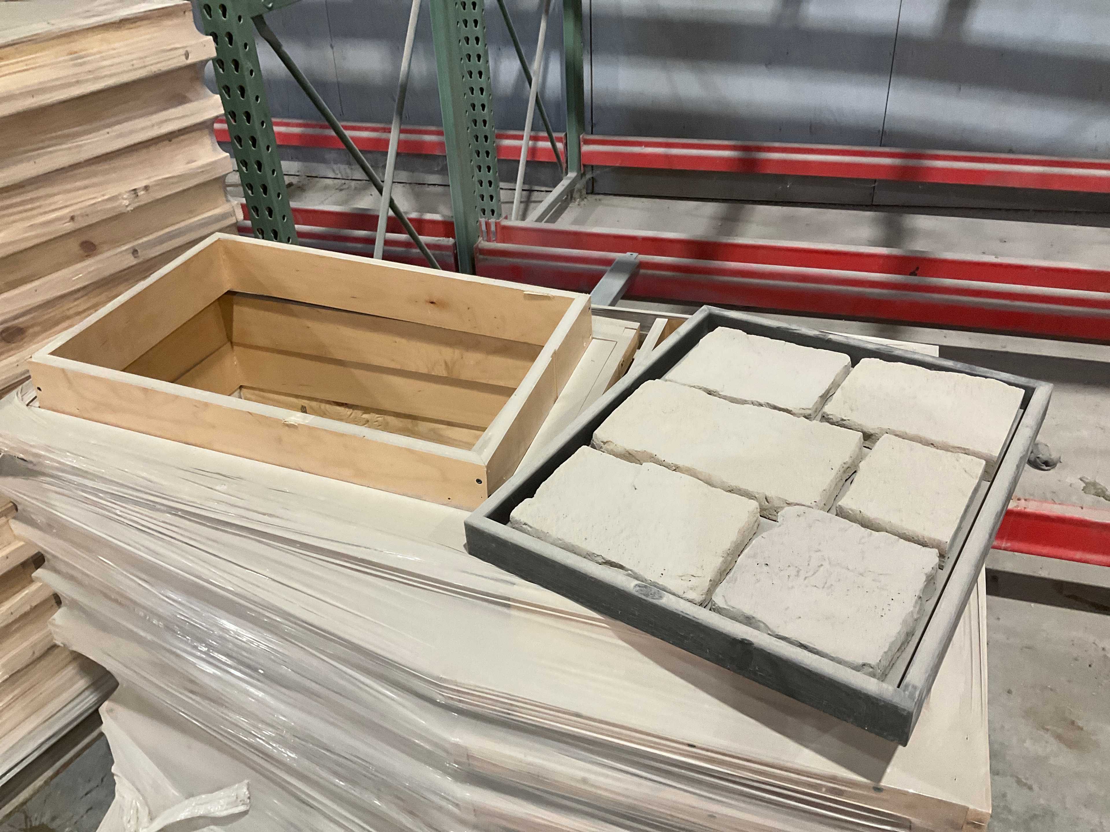 QTY 5- PALLET WITH WOODEN BOXES - STORAGE & HANDLING EQUIPMENT