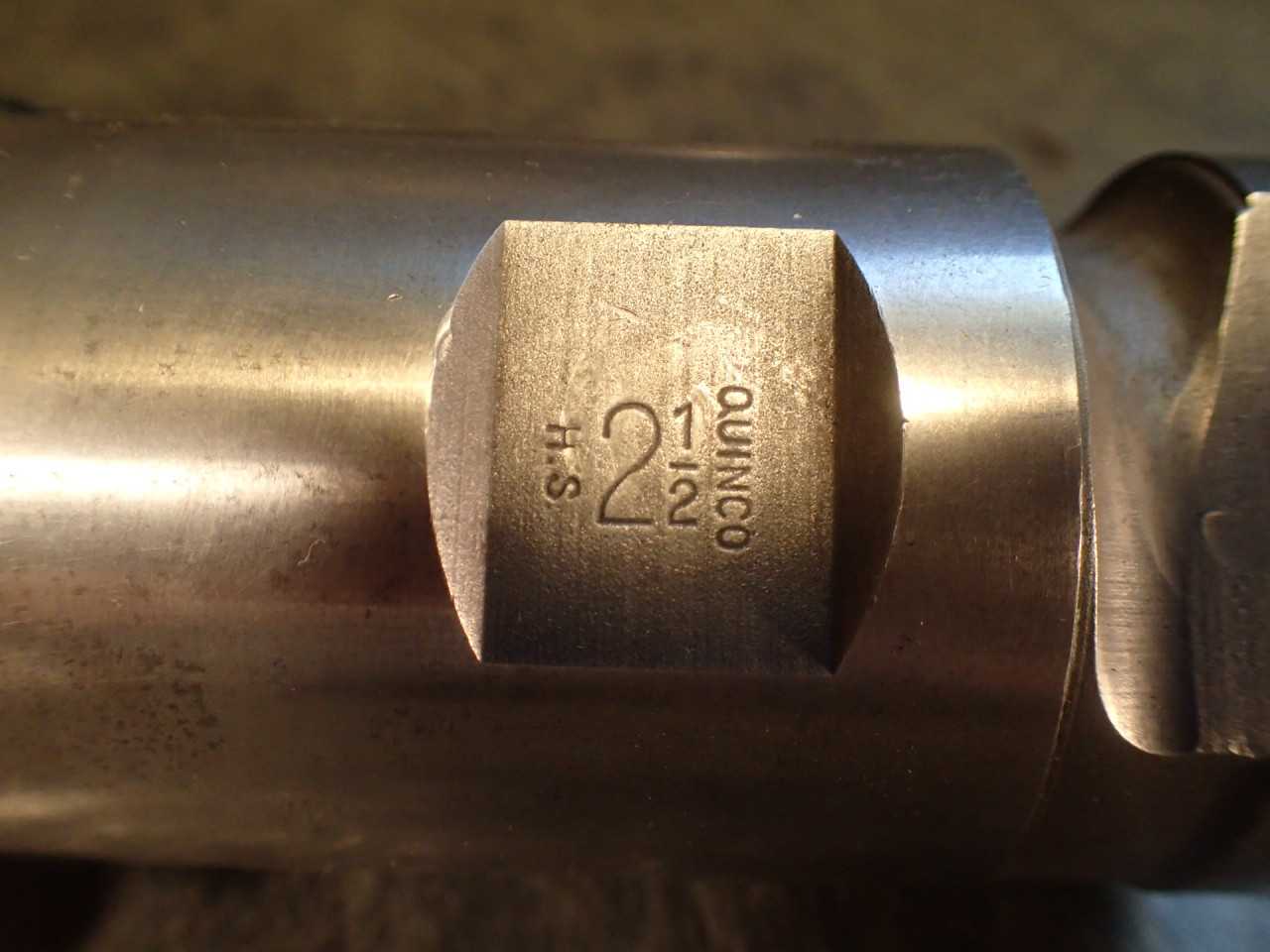 Quinco 2-1/2" HSS End Mill 7-3/4" Shoulder 2" Twist-Lock Straight Shank USA - MACHINE TOOLING