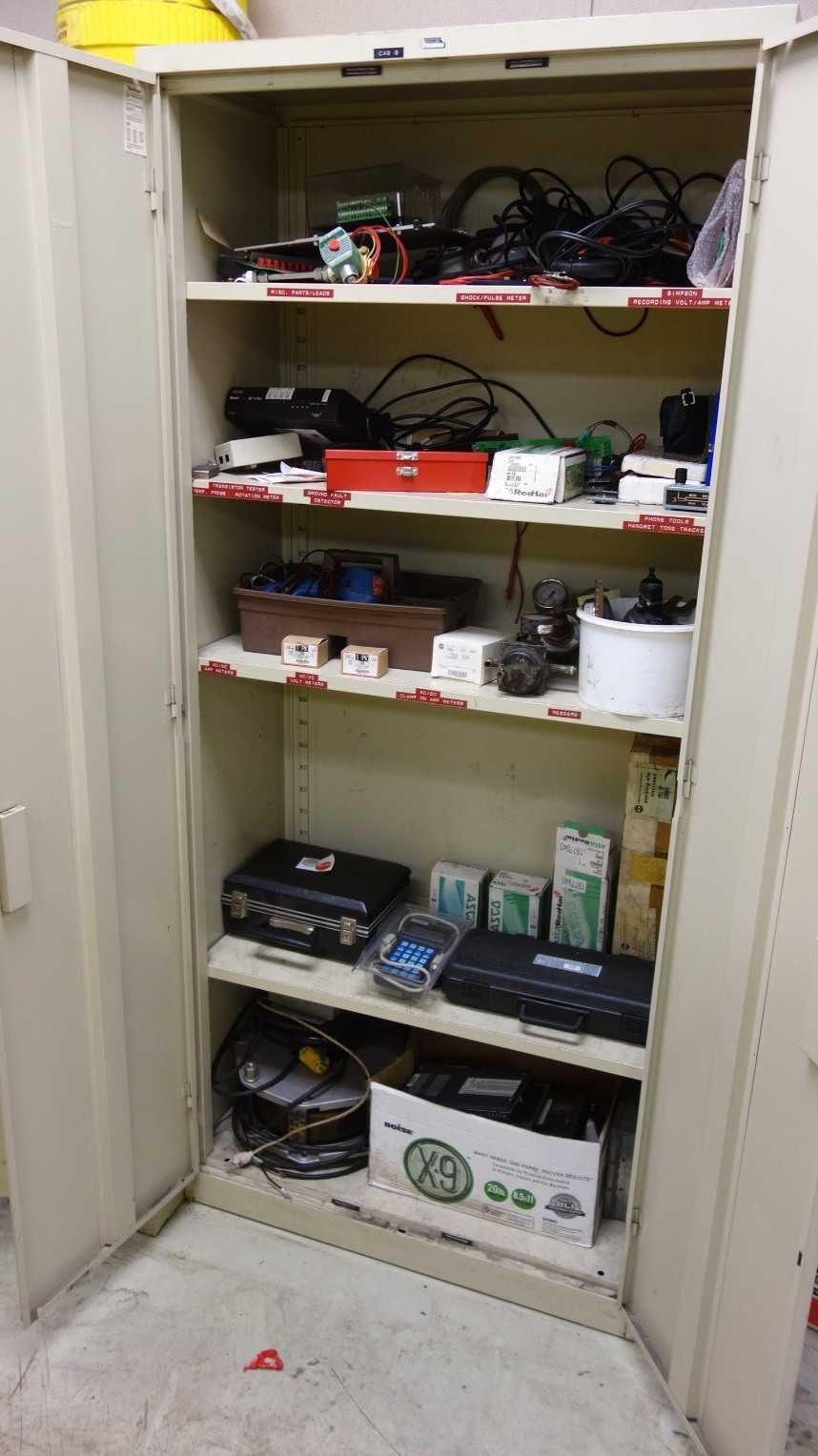 CONTENTS OF CABINET, ASSORTED MRO, ELECTRICAL - INDUSTRIAL PARTS