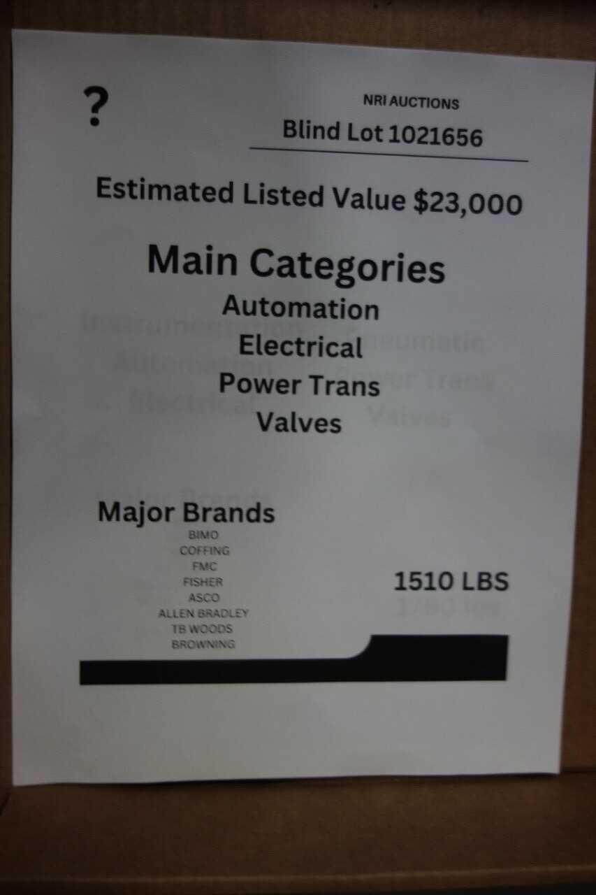 BLIND LOT OF MIXED MRO - INDUSTRIAL PARTS