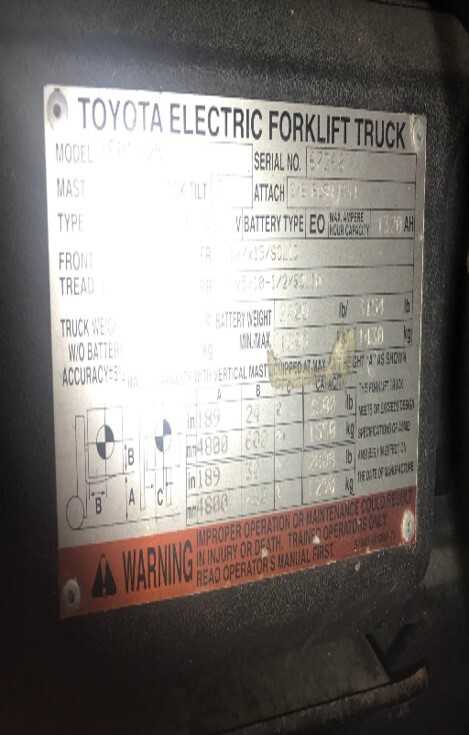 # 111 / Toyota Electric Lift - FORKLIFTS