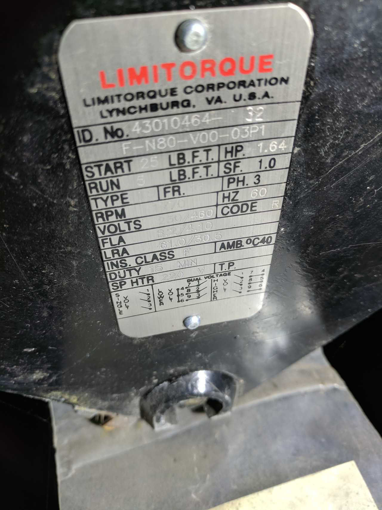 LIMITORQUE L120-40 VALVE OPERATOR 230/460V - VALVES