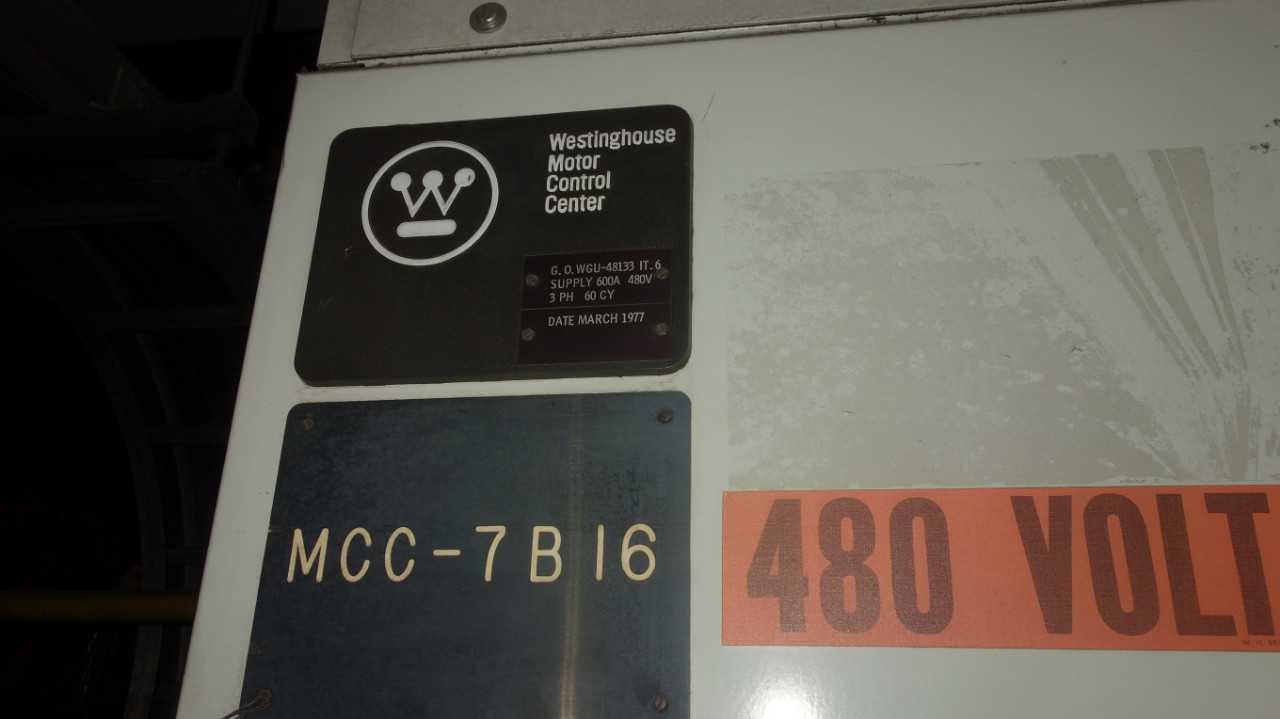 X5 VERTICAL SECTIONS OF WESTINGHOUSE MCC BUCKETS - MOTOR CONTROL CENTERS