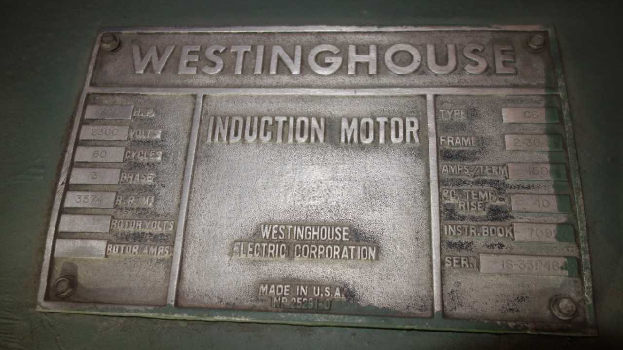 WESTINGHOUSE 2-30-18 CS 700HP 2300V-AC INDUCTION MOTOR - ELECTRIC MOTORS