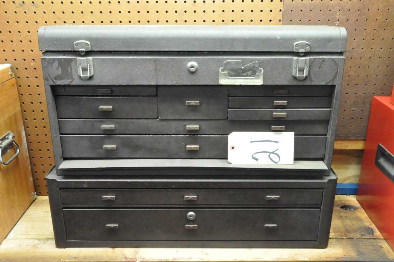 Lot-(1) 8-Drawer and (1) 2-Drawer Kennedy Style Machinists Tool Boxes in (1) Stack - MISCELLANEOUS