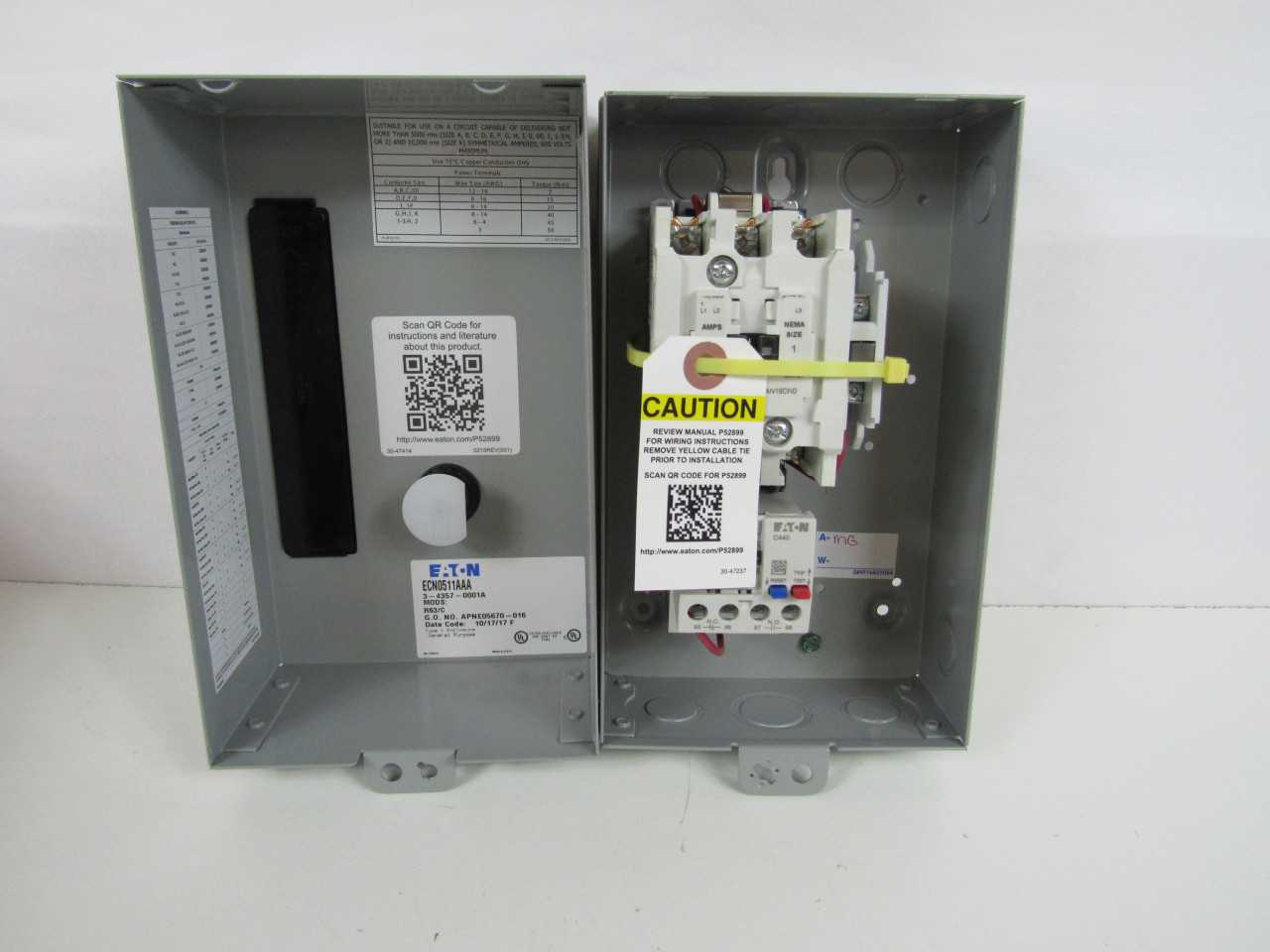 Lot of Quantity 1x ECN0511AAA Starter Enclosure - MOTOR STARTERS
