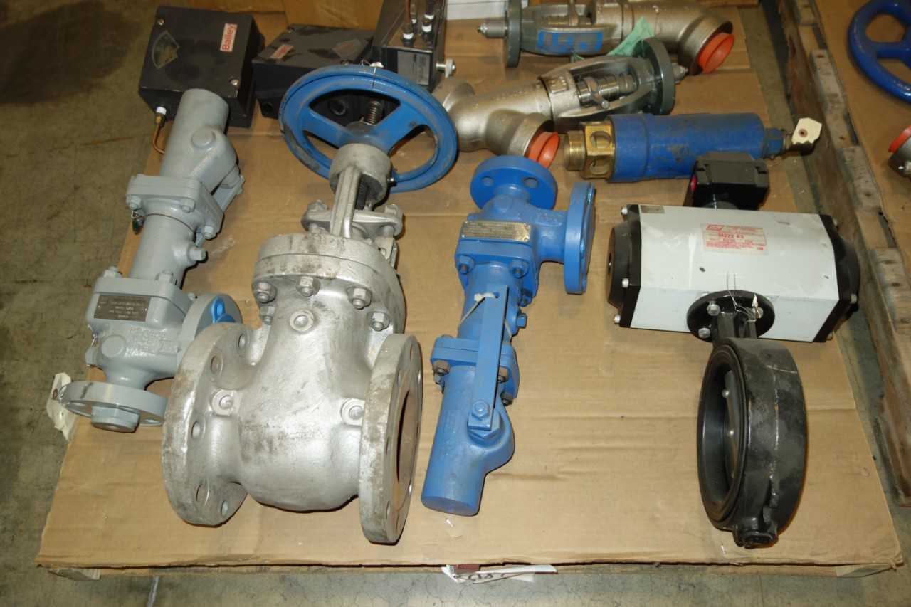 2 PALLETS OF ASSORTED VALVES, POSITIONERS, RELIEF VALVES, BUTTERFLY VALVES, BAILEY, ANDERSON GREENWOOD, CONVOL - VALVES