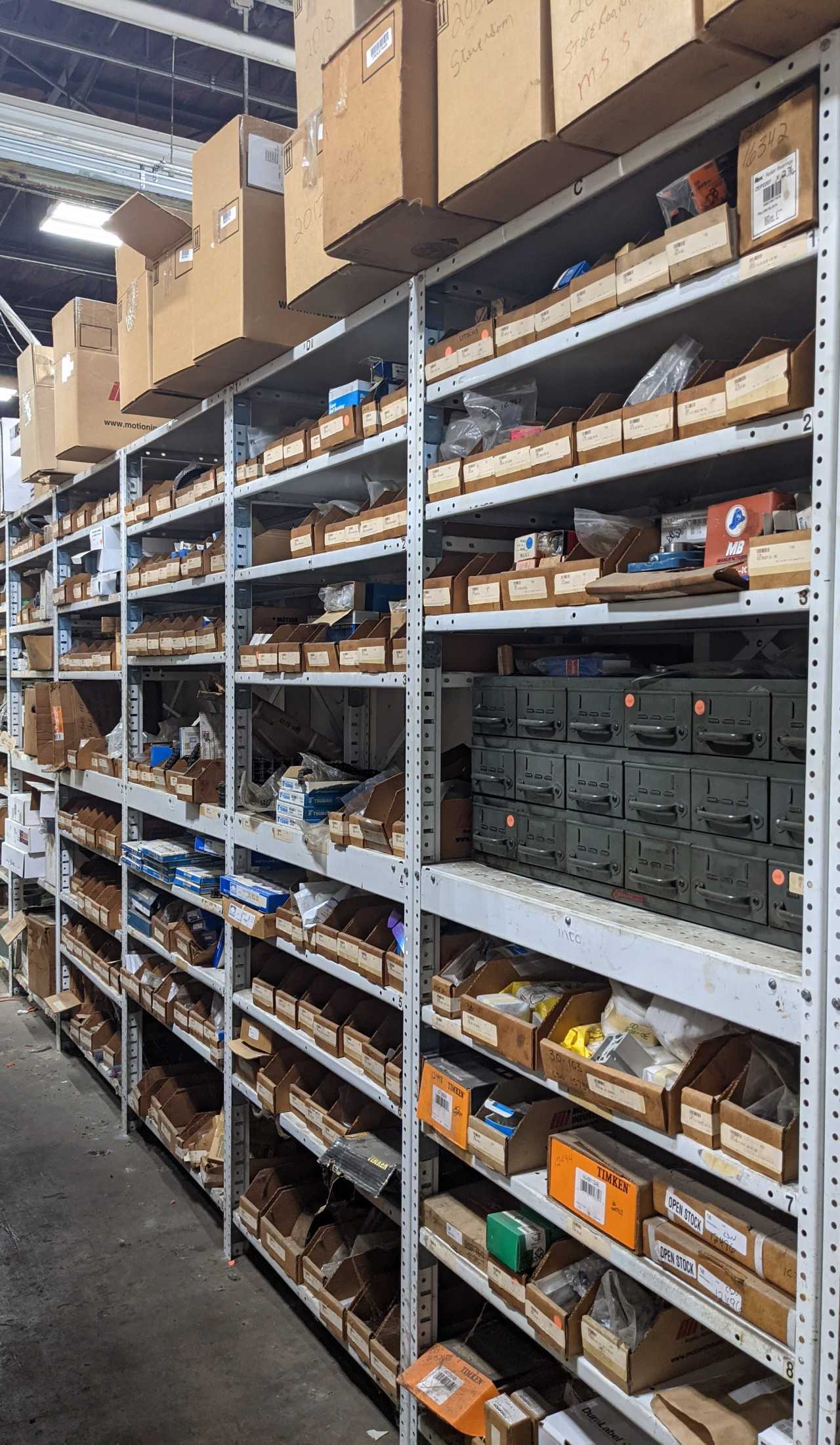CONTENTS ON 6 SHELVES/MRO ( CONTENTS ON TOP OF THE SHELVES ARE NOT INCLUDED) - MISCELLANEOUS CONTENTS ON 6 SHELVES/MRO ( CONTENTS ON TOP OF THE SHELVES ARE NOT INCLUDED) - MISCELLANEOUS
