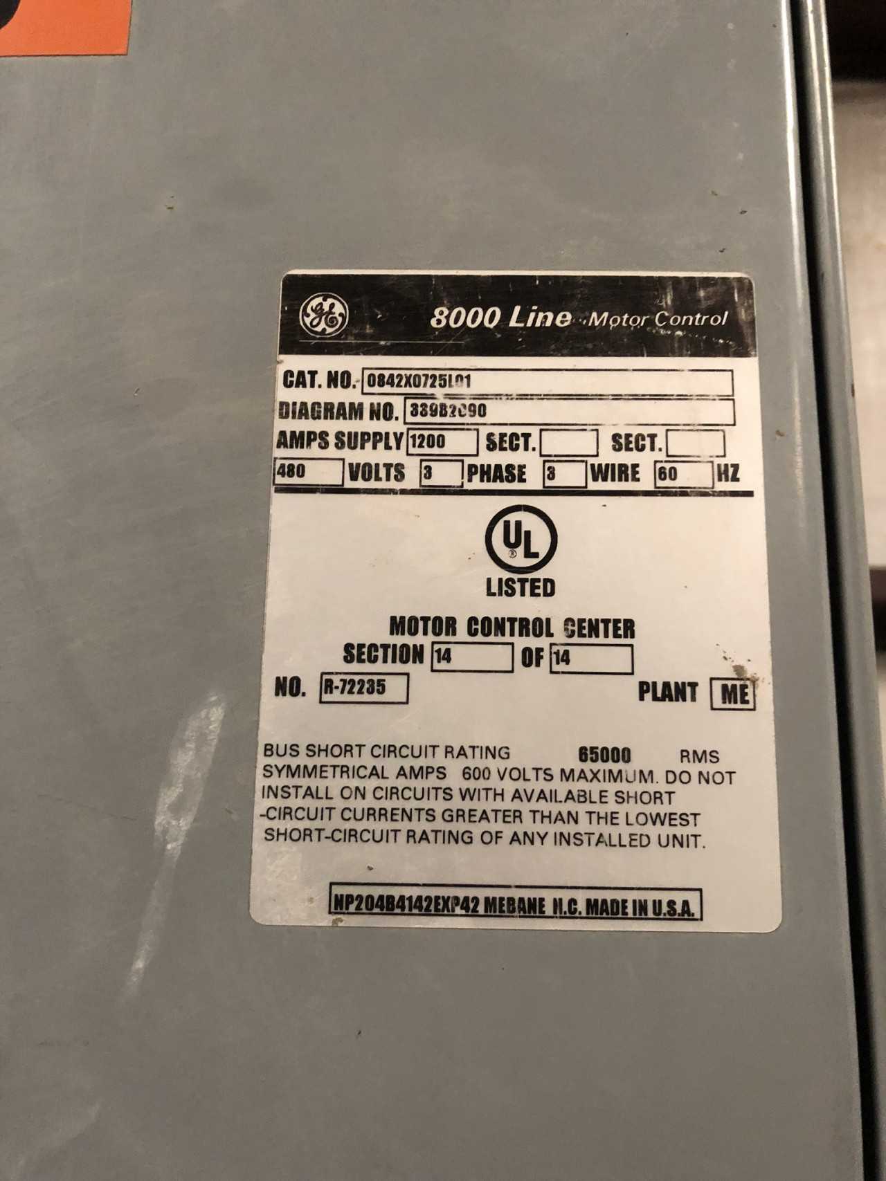 GE, 8000 Line, Motor Control - MOTOR CONTROL CENTERS