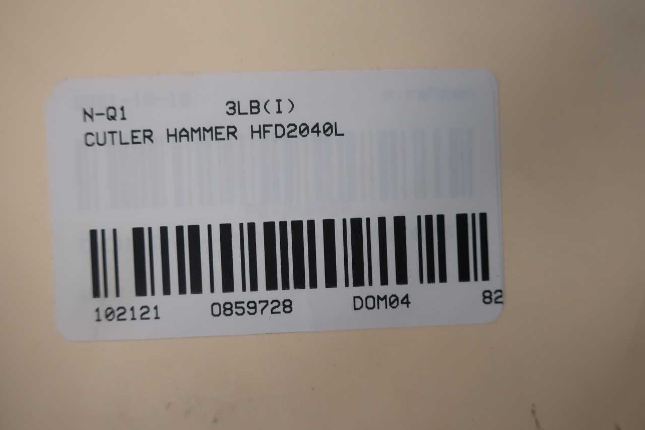 CUTLER HAMMER HFD2040L 2P 40A AMP 600V-AC MOLDED CASE CIRCUIT BREAKER - CIRCUIT BREAKERS