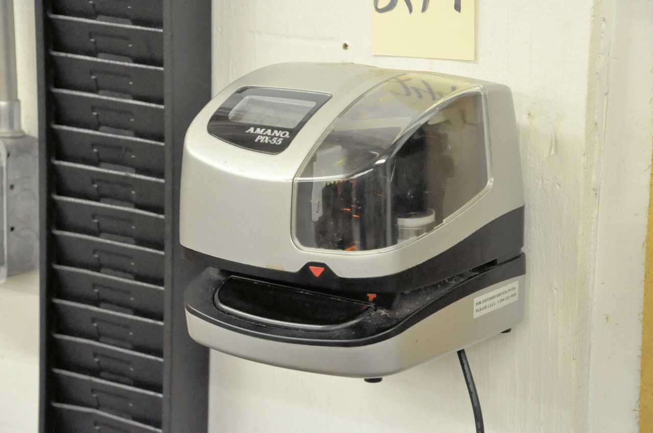 AMANO Model PIX-55 Digital Time Clock wth Rack - ELECTRICAL COMPONENTS