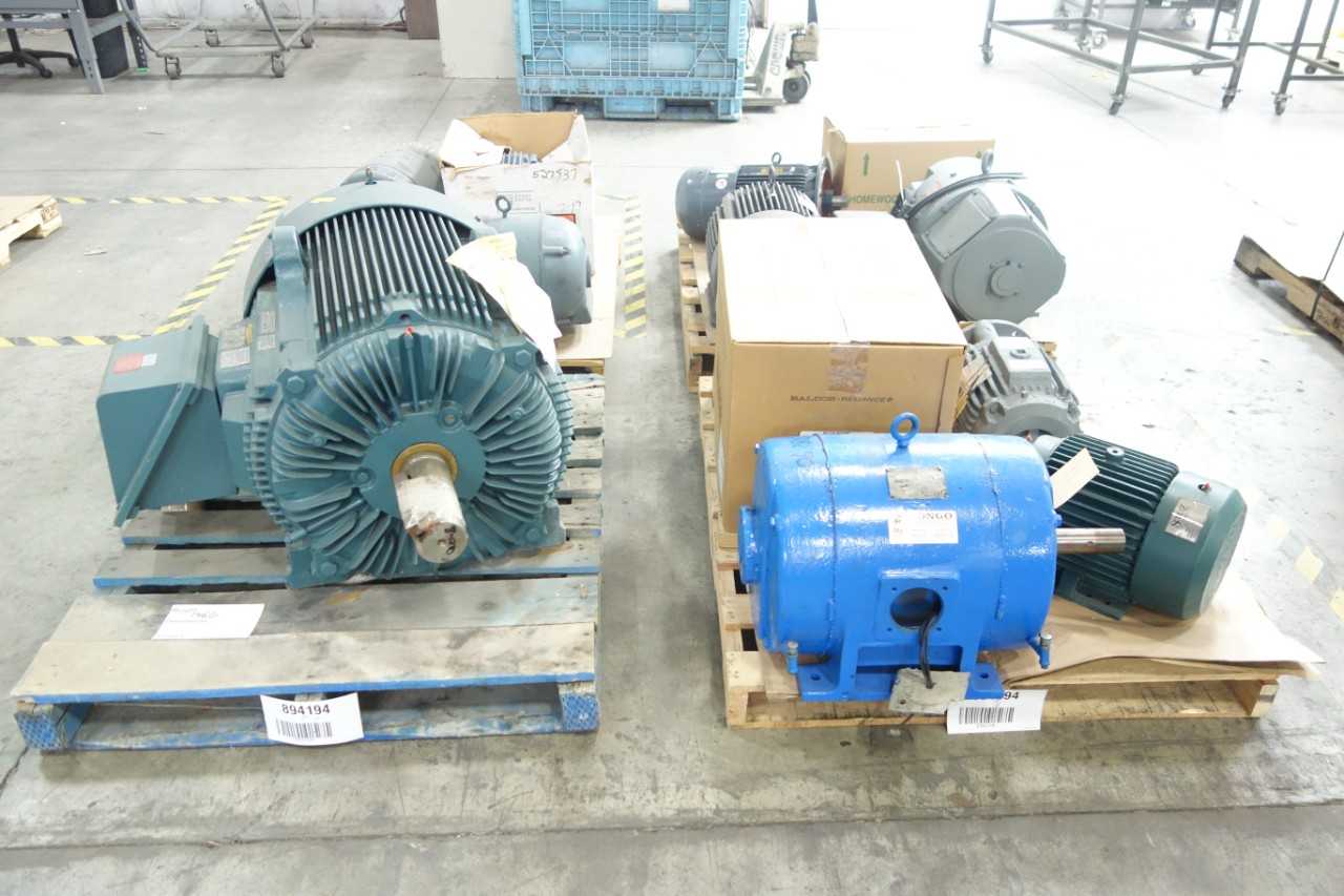 4 PALLETS OF ASSORTED AC/DC ELECTRIC MOTORS - ELECTRIC MOTORS
