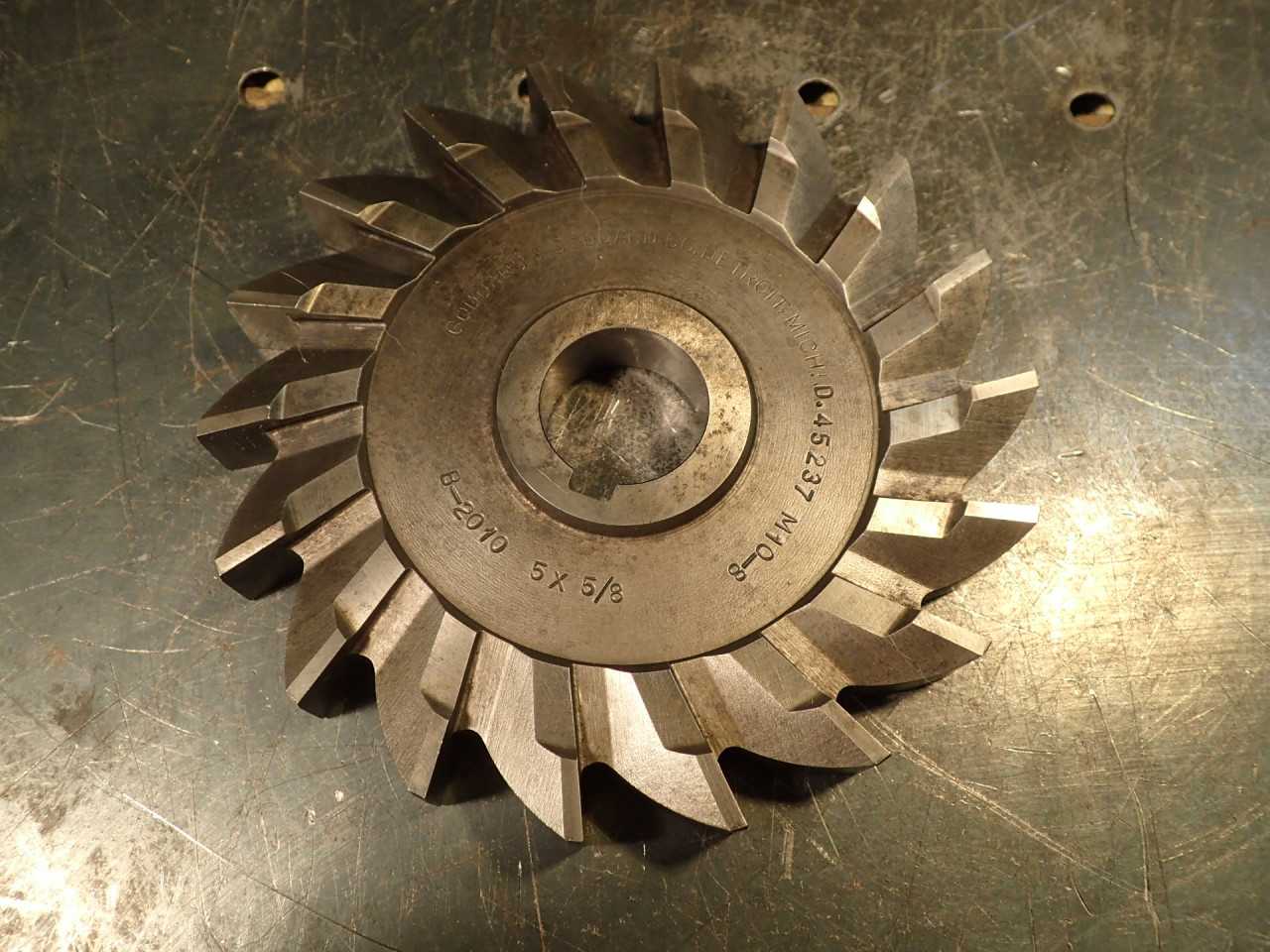 Goddard & Goddard 5" x 5/8" Plain Tooth Side Milling Cutter: 1" Horizontal Arbor - MILLING TOOLS